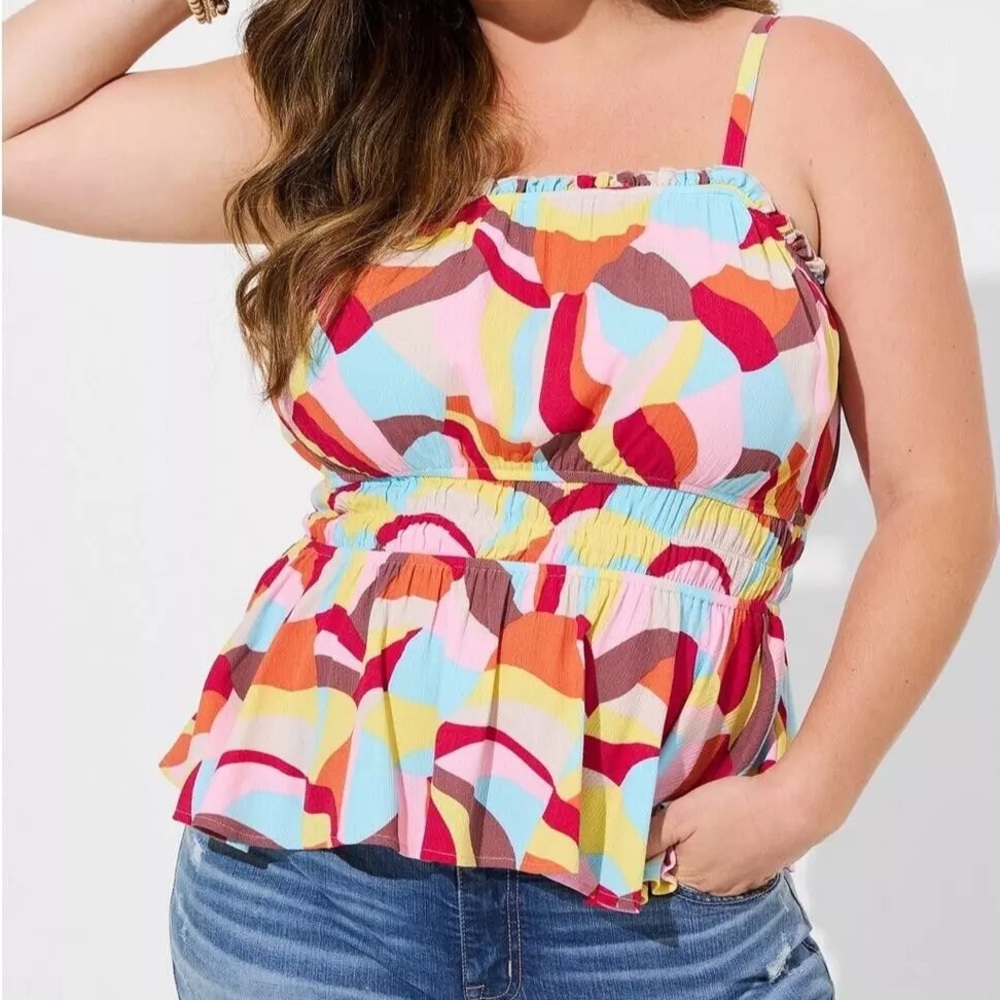 Peplum Washable Gauze Square Neck Cami NWT, size 3